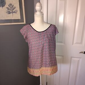 Petticoat Alley Pink and Cream Women's Blouse